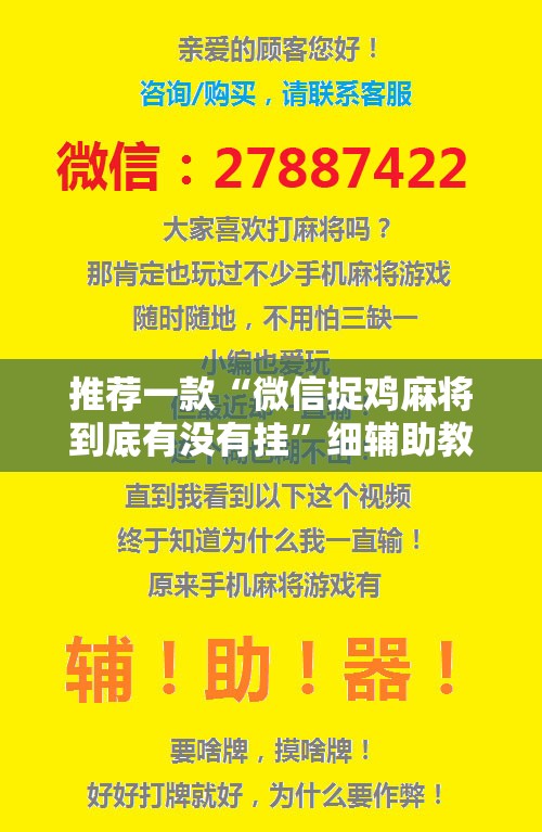 推荐一款“微信捉鸡麻将到底有没有挂”细辅助教程分享