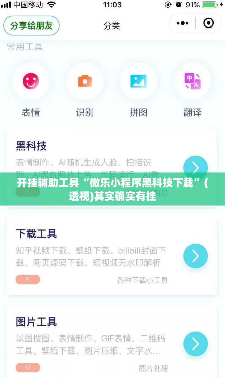 开挂辅助工具“微乐小程序黑科技下载”(透视)其实确实有挂