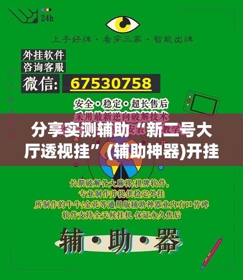 分享实测辅助“新二号大厅透视挂	”(辅助神器)开挂详细教程