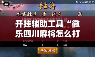 开挂辅助工具“微乐四川麻将怎么打会赢”开挂辅助脚本+详细开挂安装教程