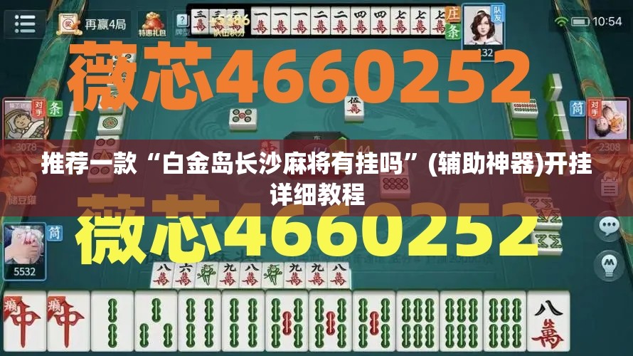 推荐一款“白金岛长沙麻将有挂吗	”(辅助神器)开挂详细教程