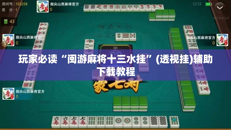 玩家必读“闽游麻将十三水挂”(透视挂)辅助下载教程