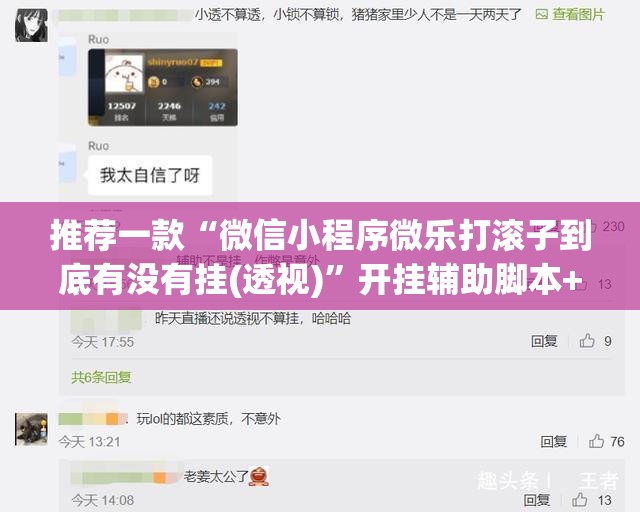 推荐一款“微信小程序微乐打滚子到底有没有挂(透视)”开挂辅助脚本+详细开挂安装教程