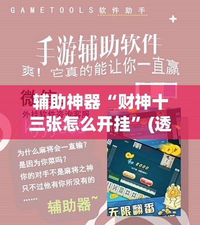 辅助神器“财神十三张怎么开挂	”(透视挂)辅助下载教程