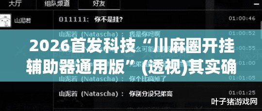 2026首发科技“川麻圈开挂辅助器通用版	”(透视)其实确实有挂