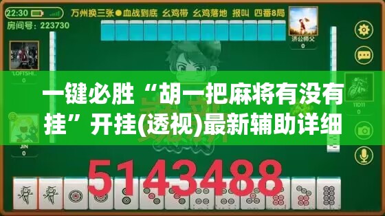 一键必胜“胡一把麻将有没有挂”开挂(透视)最新辅助详细