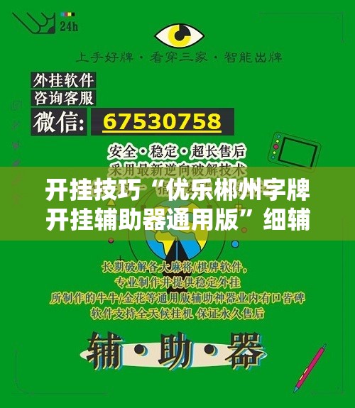开挂技巧“优乐郴州字牌开挂辅助器通用版”细辅助教程分享