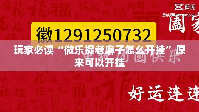 玩家必读“微乐捉老麻子怎么开挂”原来可以开挂