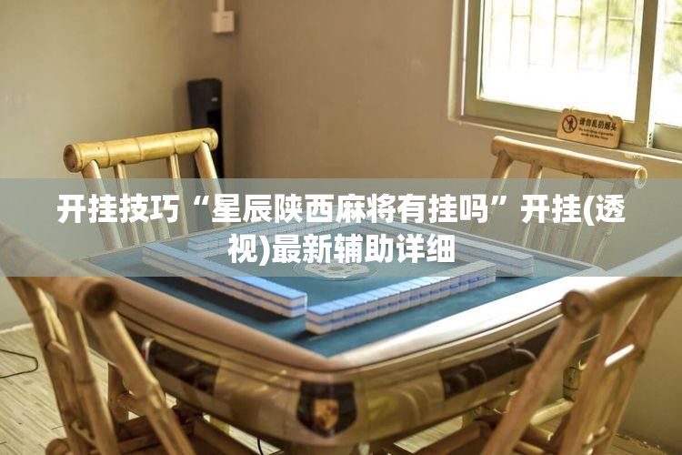 开挂技巧“星辰陕西麻将有挂吗”开挂(透视)最新辅助详细