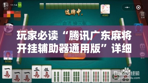 玩家必读“腾讯广东麻将开挂辅助器通用版”详细分享装挂步骤