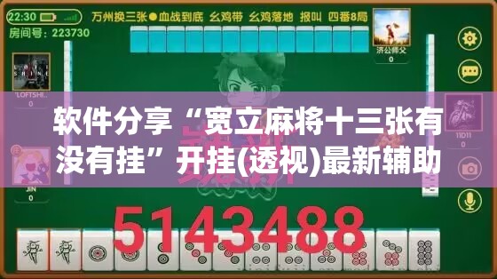 软件分享“宽立麻将十三张有没有挂”开挂(透视)最新辅助详细