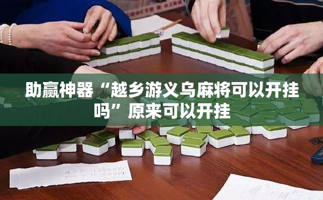 助赢神器“越乡游义乌麻将可以开挂吗”原来可以开挂