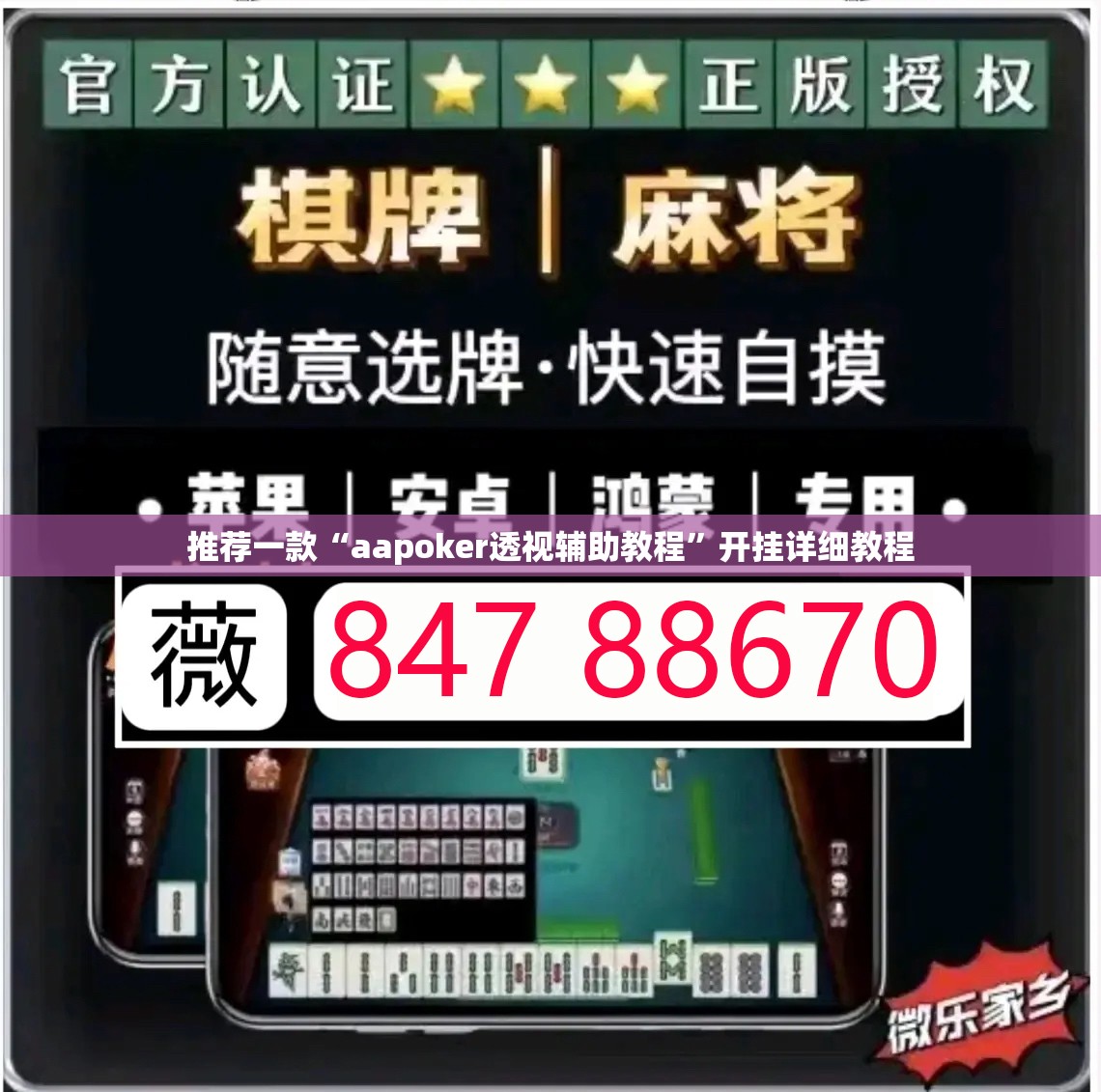 推荐一款“aapoker透视辅助教程”开挂详细教程