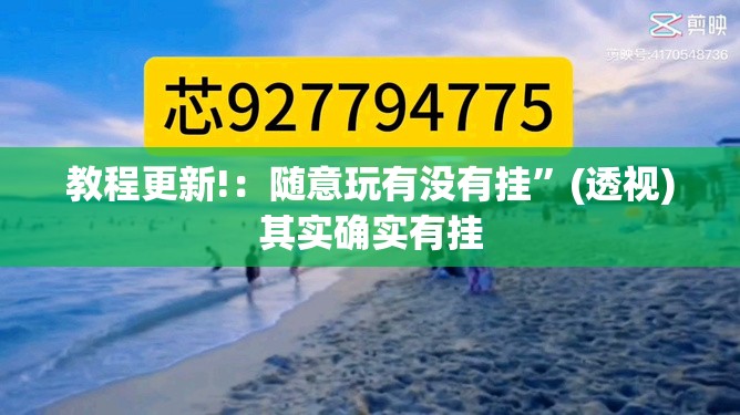 教程更新!：随意玩有没有挂”(透视)其实确实有挂