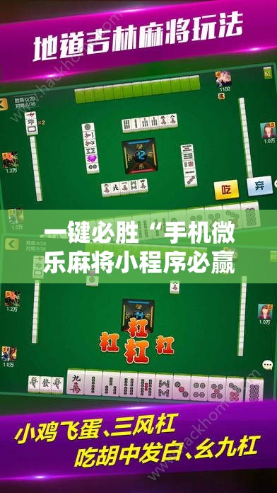 一键必胜“手机微乐麻将小程序必赢神器免费安装”详细外挂透视辅助软件教程