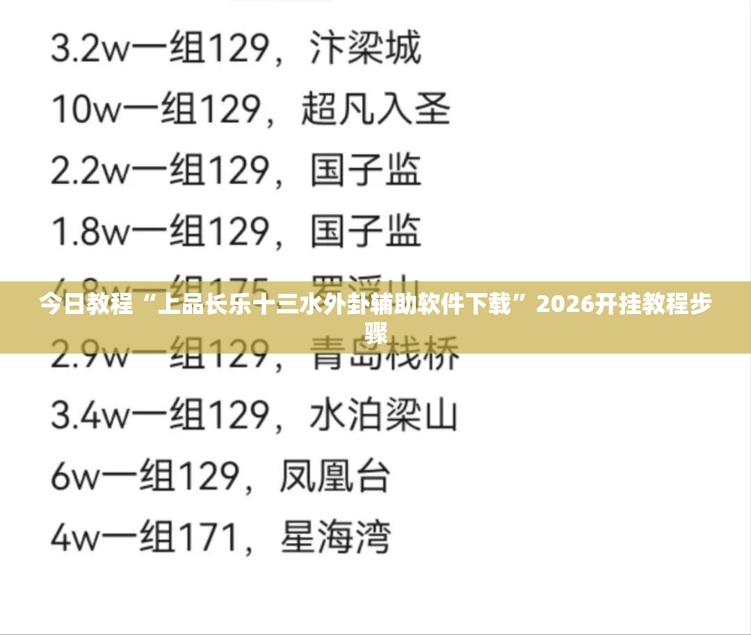 今日教程“上品长乐十三水外卦辅助软件下载”2026开挂教程步骤