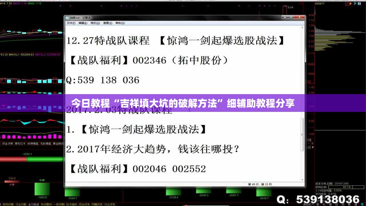 今日教程“吉祥填大坑的破解方法”细辅助教程分享