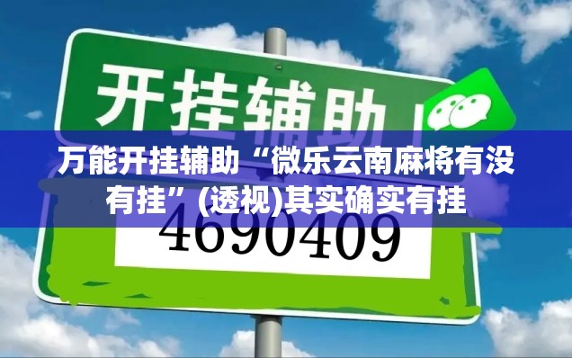 万能开挂辅助“微乐云南麻将有没有挂”(透视)其实确实有挂