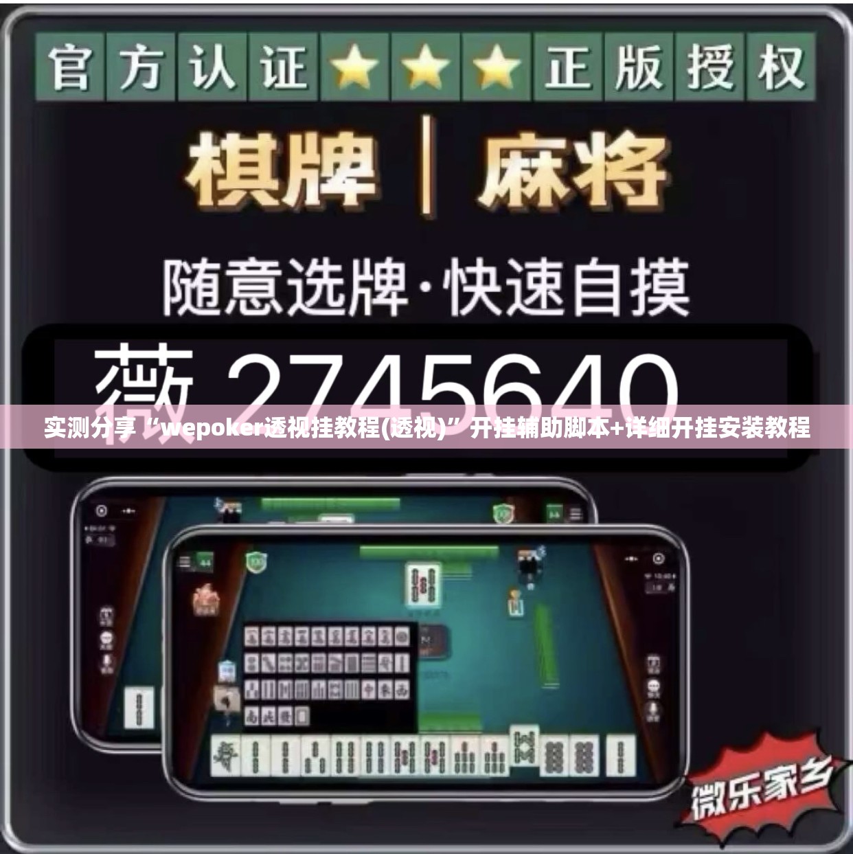 实测分享“wepoker透视挂教程(透视)”开挂辅助脚本+详细开挂安装教程