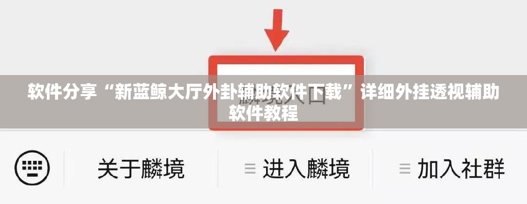 软件分享“新蓝鲸大厅外卦辅助软件下载”详细外挂透视辅助软件教程