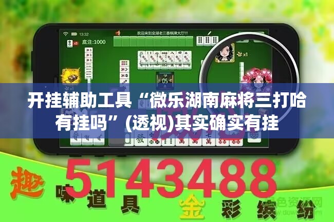 开挂辅助工具“微乐湖南麻将三打哈有挂吗	”(透视)其实确实有挂