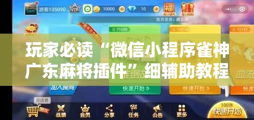 玩家必读“微信小程序雀神广东麻将插件”细辅助教程分享