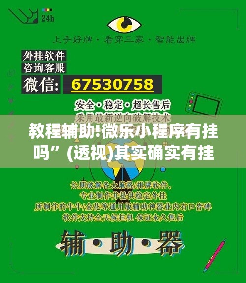 教程辅助!微乐小程序有挂吗”(透视)其实确实有挂
