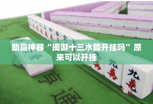 助赢神器“闽游十三水能开挂吗”原来可以开挂
