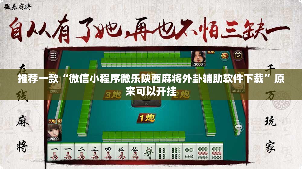 推荐一款“微信小程序微乐陕西麻将外卦辅助软件下载”原来可以开挂