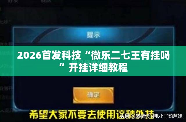2026首发科技“微乐二七王有挂吗”开挂详细教程
