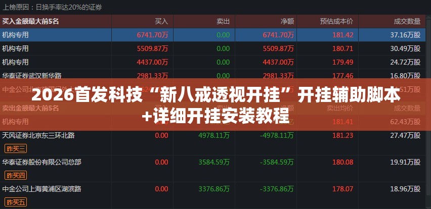 2026首发科技“新八戒透视开挂”开挂辅助脚本+详细开挂安装教程