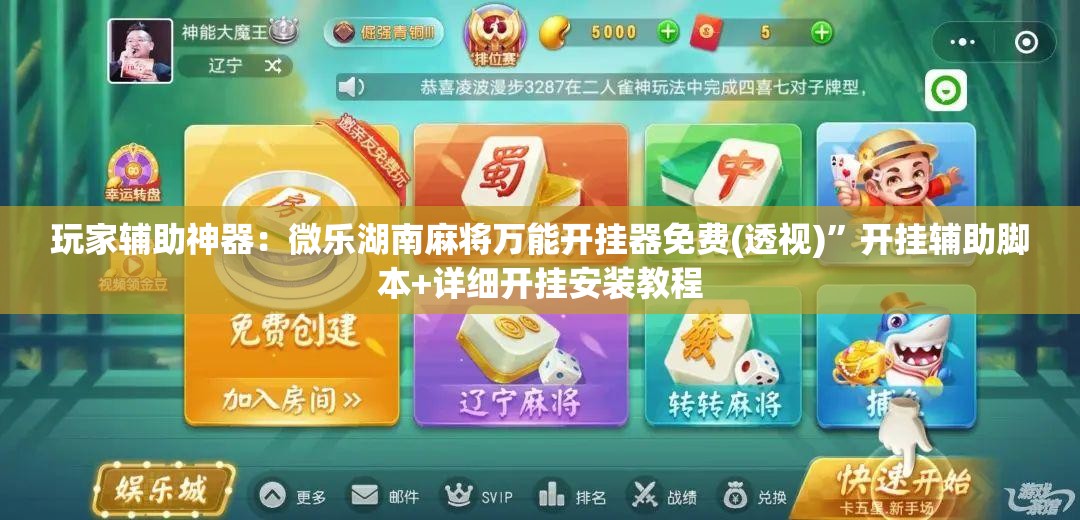 玩家辅助神器：微乐湖南麻将万能开挂器免费(透视)”开挂辅助脚本+详细开挂安装教程