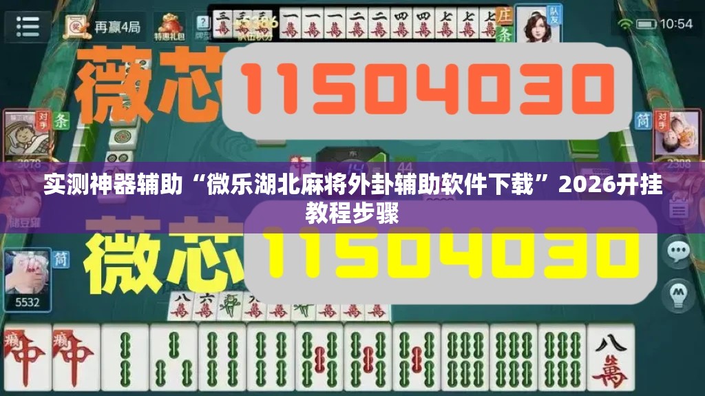 实测神器辅助“微乐湖北麻将外卦辅助软件下载”2026开挂教程步骤