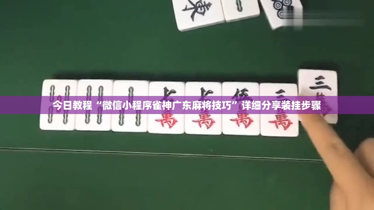 今日教程“微信小程序雀神广东麻将技巧	”详细分享装挂步骤