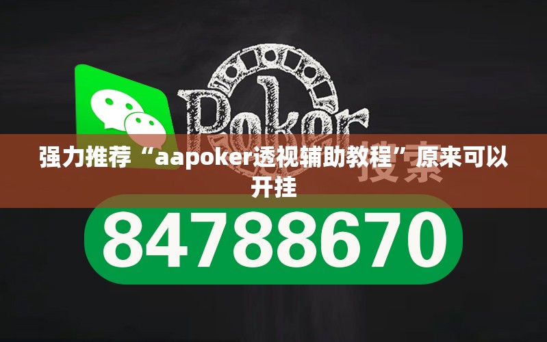 强力推荐“aapoker透视辅助教程”原来可以开挂