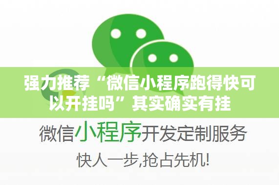强力推荐“微信小程序跑得快可以开挂吗”其实确实有挂
