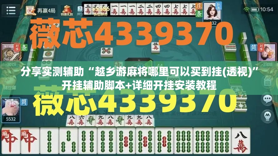 分享实测辅助“越乡游麻将哪里可以买到挂(透视)”开挂辅助脚本+详细开挂安装教程
