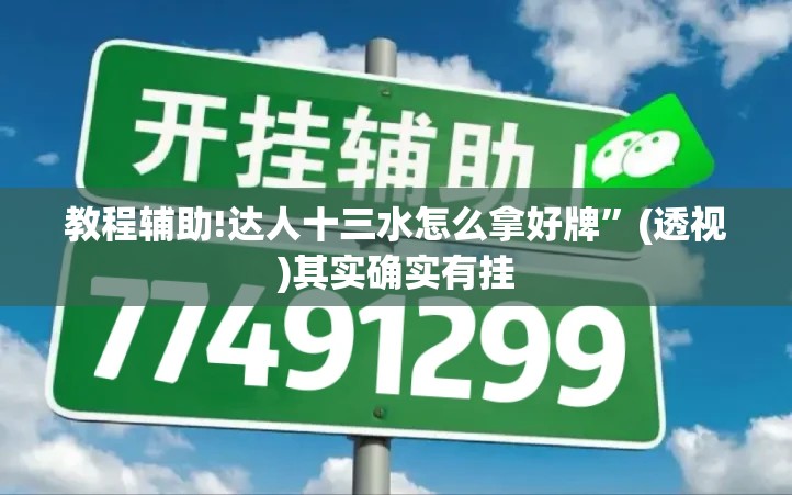 教程辅助!达人十三水怎么拿好牌”(透视)其实确实有挂