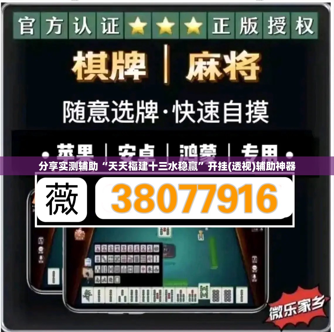分享实测辅助“天天福建十三水稳赢”开挂(透视)辅助神器