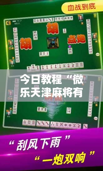 今日教程“微乐天津麻将有挂吗	”2026开挂教程步骤