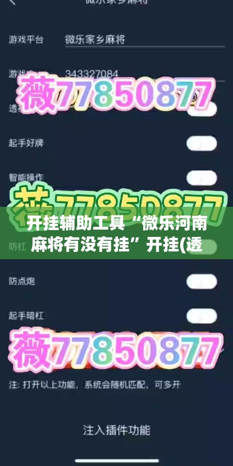 开挂辅助工具“微乐河南麻将有没有挂	”开挂(透视)辅助神器