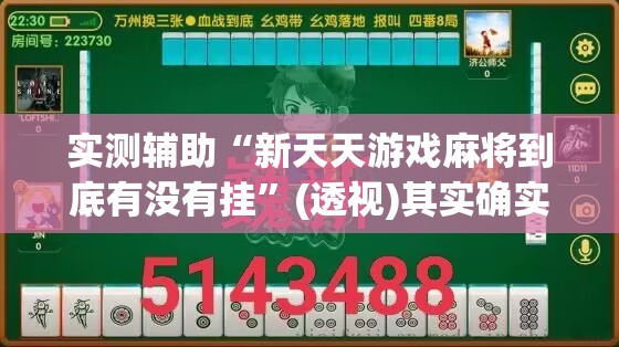 实测辅助“新天天游戏麻将到底有没有挂	”(透视)其实确实有挂