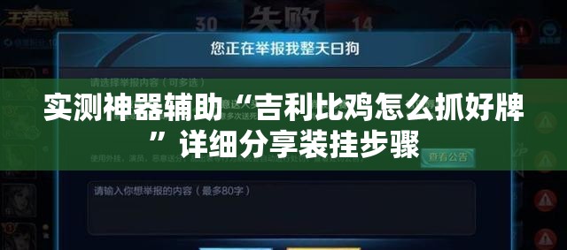 实测神器辅助“吉利比鸡怎么抓好牌”详细分享装挂步骤