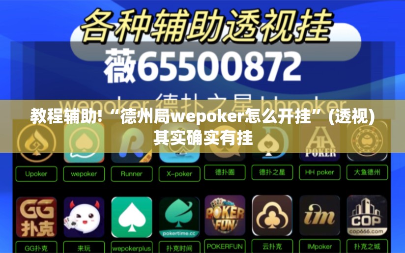 教程辅助!“德州局wepoker怎么开挂”(透视)其实确实有挂