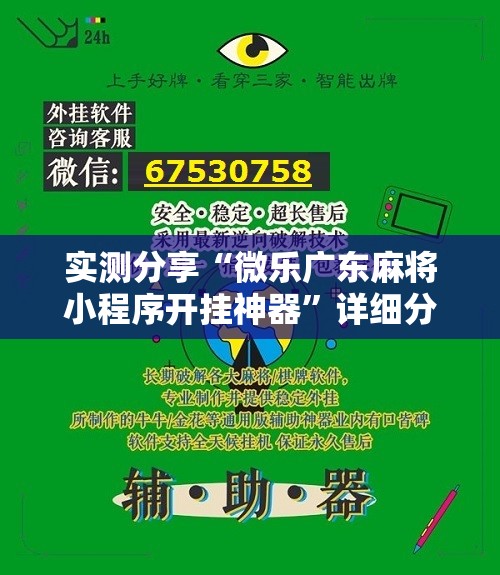 实测分享“微乐广东麻将小程序开挂神器”详细分享装挂步骤