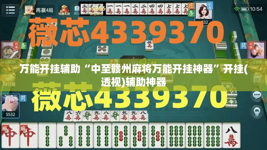 万能开挂辅助“中至赣州麻将万能开挂神器	”开挂(透视)辅助神器