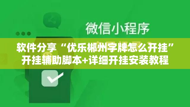 软件分享“优乐郴州字牌怎么开挂”开挂辅助脚本+详细开挂安装教程