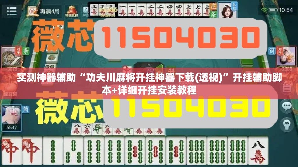 实测神器辅助“功夫川麻将开挂神器下载(透视)”开挂辅助脚本+详细开挂安装教程