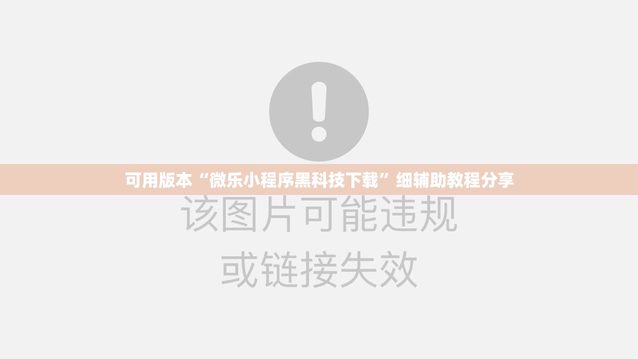 可用版本“微乐小程序黑科技下载”细辅助教程分享
