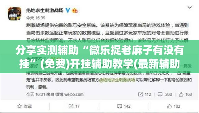 分享实测辅助“微乐捉老麻子有没有挂”(免费)开挂辅助教学(最新辅助开挂教程)
